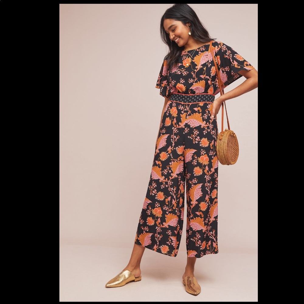 Anthropologie botanical jumpsuit by Maeve